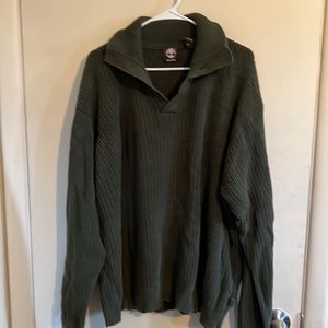 Timberland Mens Rib Knit Quarter Button Sweater